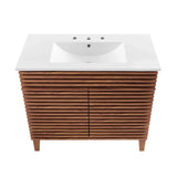 Rosie 36 Inch Freestanding Bathroom Vanity With Ceramic Single Sink & 2 Doors