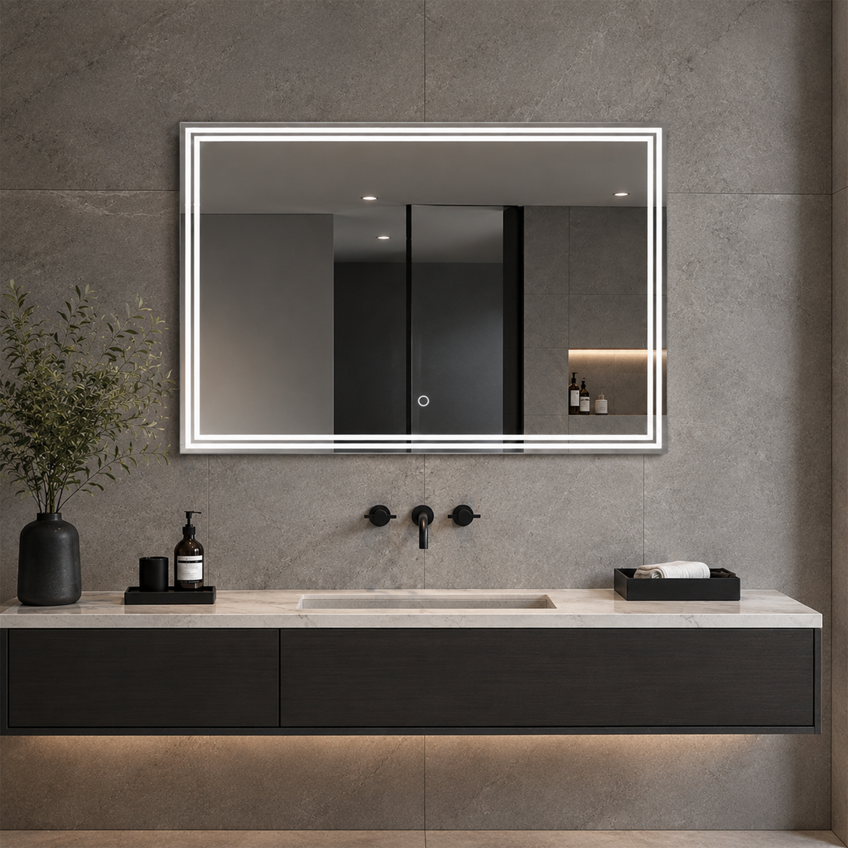 Luna 47'' Polished Edge Back-lit LED Mirror for Bathroom Vanity