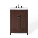 Nury 24 Inch Bathroom Vanity With Ceramic Sink & 2 Soft Closing Doors