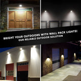 40W Rotatable LED Wall Pack Lights - Bronze - 5700K - 5,341 Lumens - DLC Qualified Outdoor Wall Light Fixture - BUILDMYPLACE