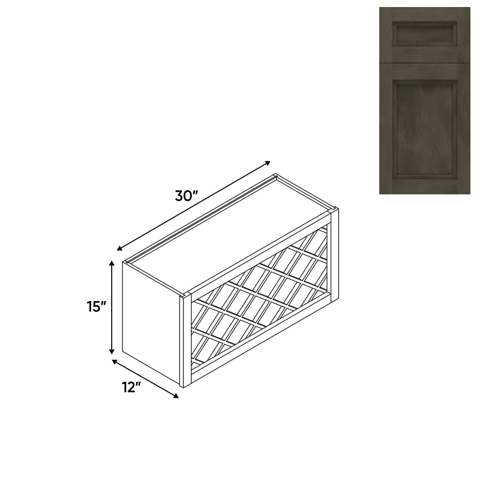 RTA - Havana Ash - Wine Rack - 30"W x 15"H x 12"D - HAA-3015WR