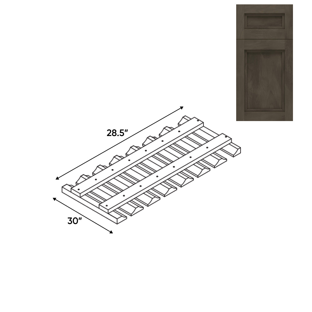 RTA - Havana Ash - 30" - Wall Glass Rack - 30"W x 2"H x 12"D - HAA-30GR