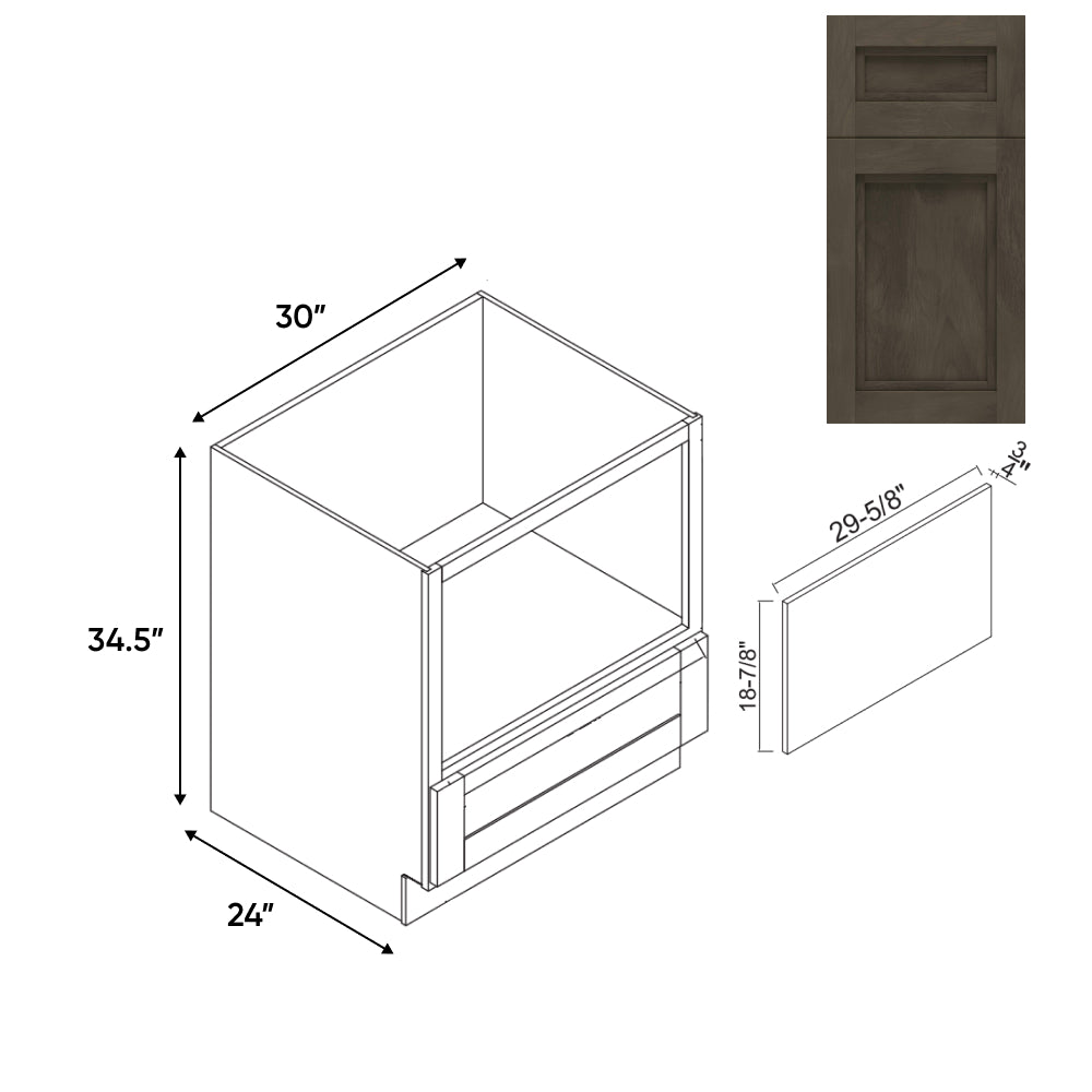 RTA - Havana Ash - Base Microwave Cabinet - 30"W x 34.5"H x 24"D - HAA-B30MW