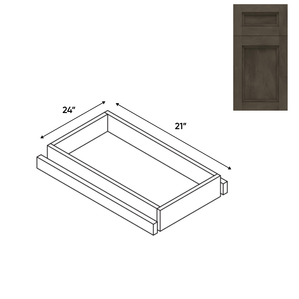 RTA - Havana Ash - Base Roll Out Tray - 20"W x 4.25"H x 21"D - HAA-T24