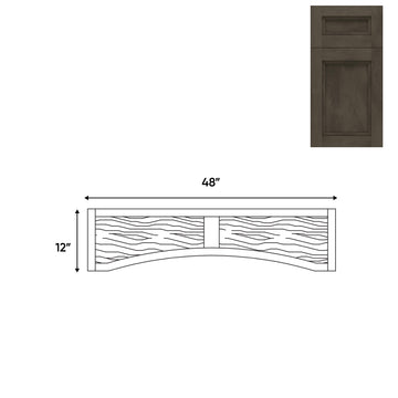 RTA - Havana Ash - 48"W x 12"H - Valance (Raised Wood Panel) - 48"W x 12"H - HAA-VAD48