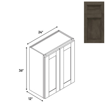 RTA - Havana Ash - Wall High Cabinets with 2 Door 2 Shelf - 24