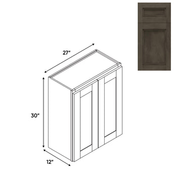 RTA - Havana Ash - Wall High Cabinets with 2 Door 2 Shelf - 27