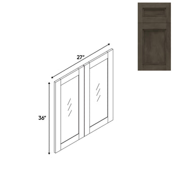 RTA - Havana Ash - Wall Molding Glass Door with 2 Door - 27