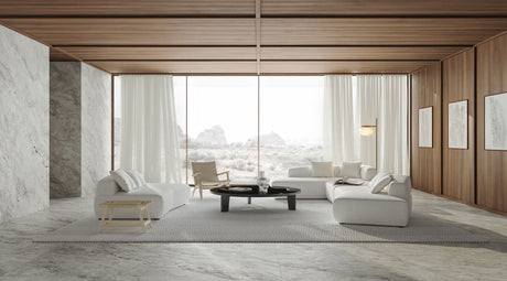 24 x 48 in Majesto Atlantic Ocean Polished Rectified Colorsync Porcelain Tile installed
