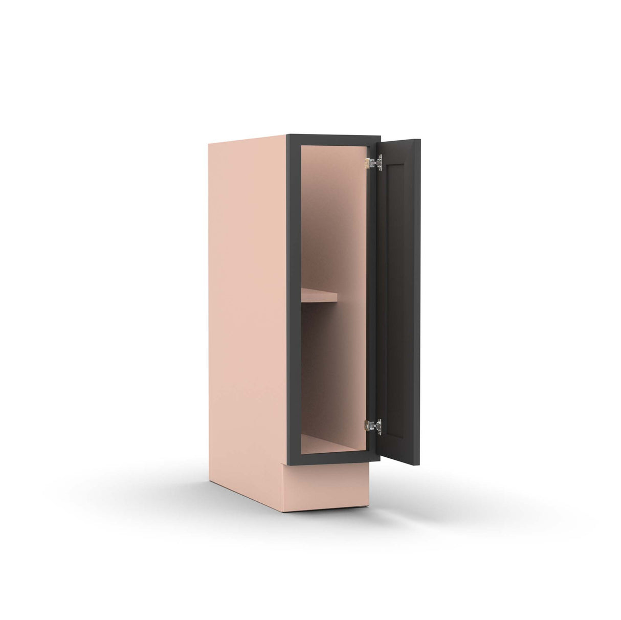 Liberty Shaker Grey - 9 Inch Full Height Single Door Base Cabinet - 09" Width x 34.5" Height x 24" Depth