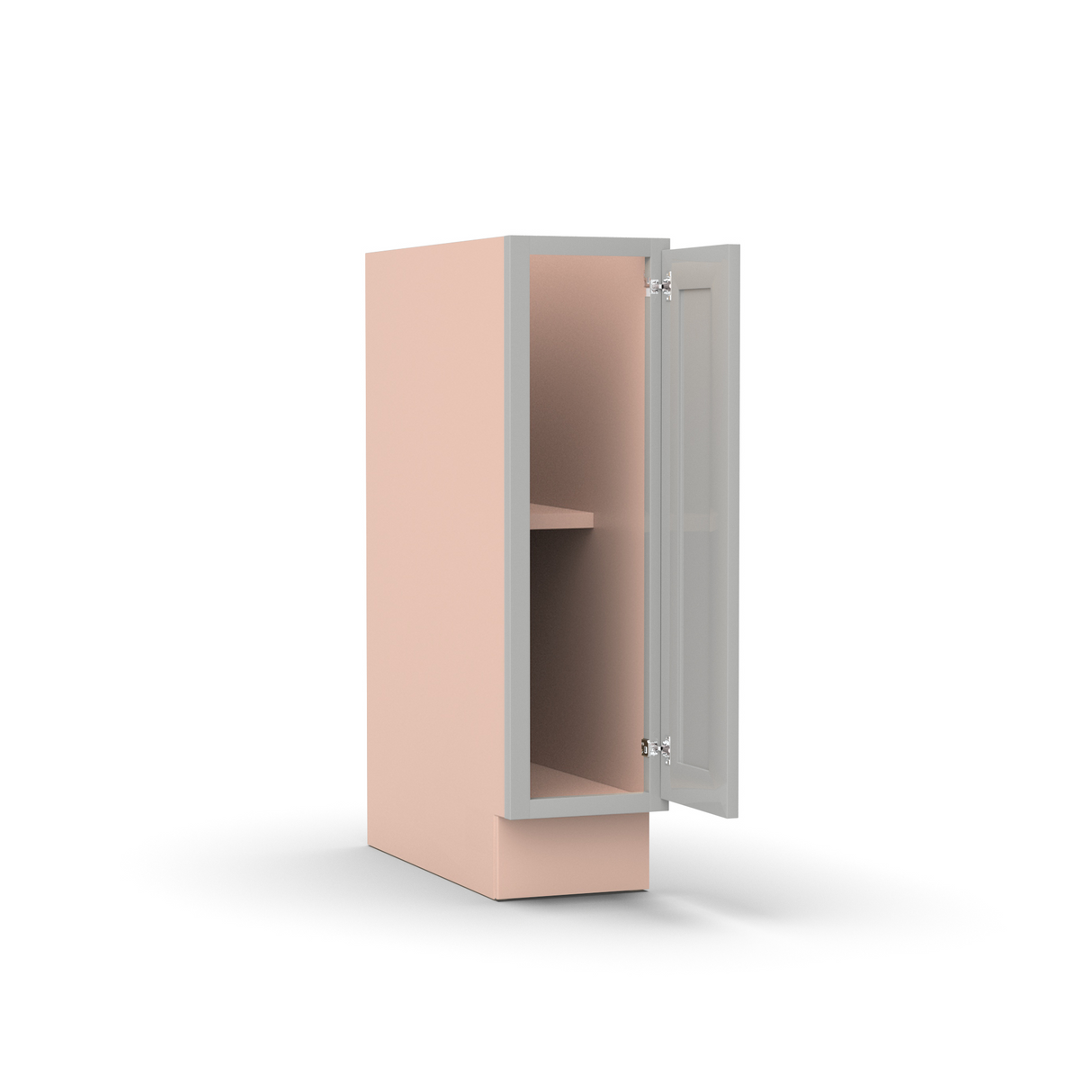 Liberty Shaker Ashen - 9 Inch Full Height Single Door Base Cabinet - 09" Width x 34.5" Height x 24" Depth