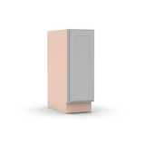 Liberty Shaker Ashen - 12 Inch Full Height Single Door Base Cabinet - 12" Width x 34.5" Height x 24" Depth