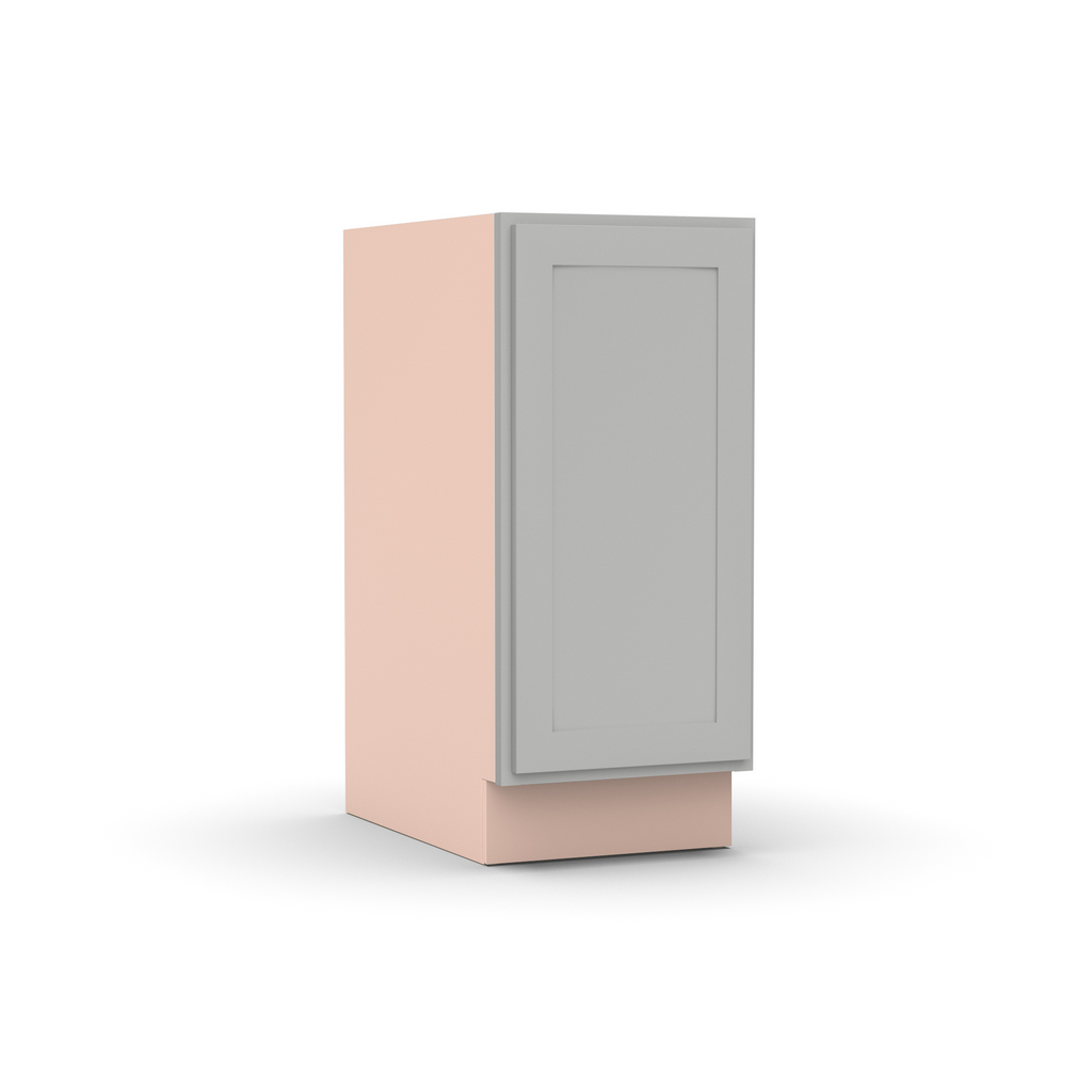 Liberty Shaker Ashen - 15 Inch Full Height Single Door Base Cabinet - 15