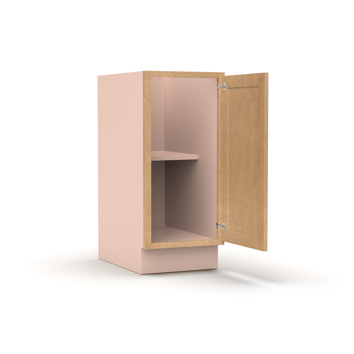 Liberty Shaker Karamel - 15 Inch Full Height Single Door Base Cabinet - 15" Width x 34.5" Height x 24" Depth