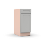 Liberty Shaker Ashen - 15 Inch Single Door Base Cabinet - 15" Width x 34.5" Height x 24" Depth