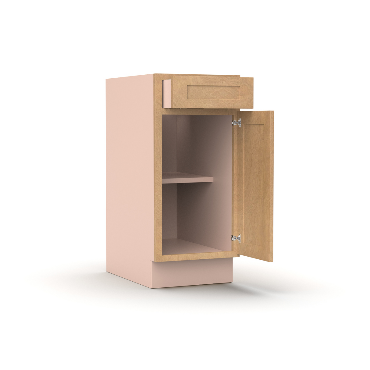 Liberty Shaker Karamel - 15 Inch Single Door Base Cabinet - 15" Width x 34.5" Height x 24" Depth