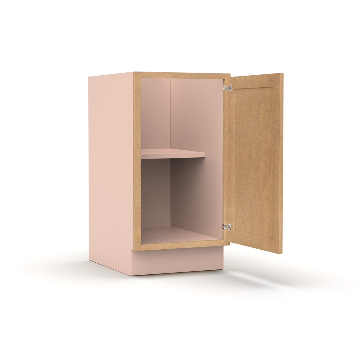 Liberty Shaker Karamel - 18 Inch Full Height Single Door Base Cabinet - 18" Width x 34.5" Height x 24" Depth