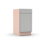 Liberty Shaker Ashen - 18 Inch Single Door Base Cabinet - 18" Width x 34.5" Height x 24" Depth