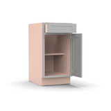 Liberty Shaker Ashen - 18 Inch Single Door Base Cabinet - 18" Width x 34.5" Height x 24" Depth