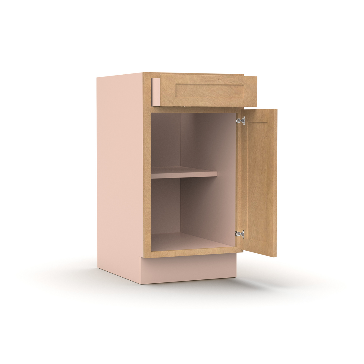 Liberty Shaker Karamel - 18 Inch Single Door Base Cabinet - 18" Width x 34.5" Height x 24" Depth