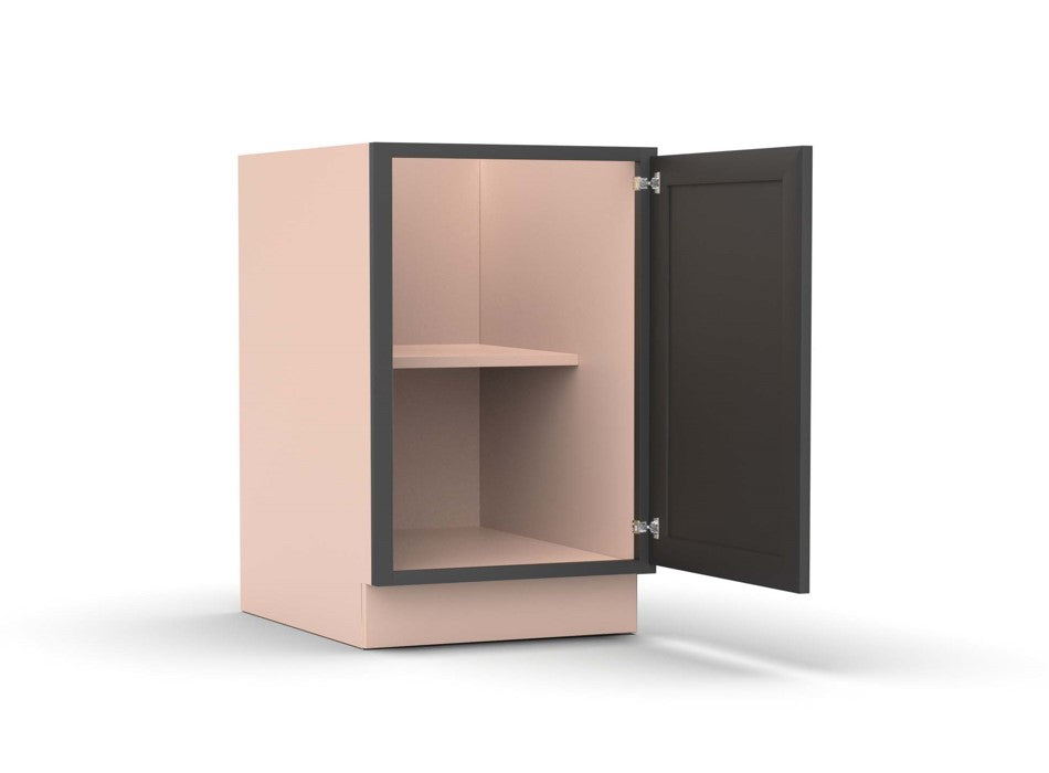 Liberty Shaker Grey - 21 Inch Full Height Single Door Base Cabinet - 21" Width x 34.5" Height x 24" Depth