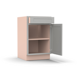 Liberty Shaker Ashen - 21 Inch Single Door Base Cabinet - 21" Width x 34.5" Height x 24" Depth