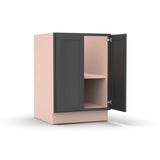 Liberty Shaker Grey - 24 Inch Full Height Double Door Base Cabinet - 24" Width x 34.5" Height x 24" Depth