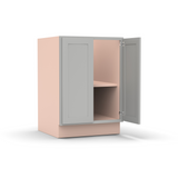 Liberty Shaker Ashen - 24 Inch Full Height Double Door Base Cabinet - 24" Width x 34.5" Height x 24" Depth