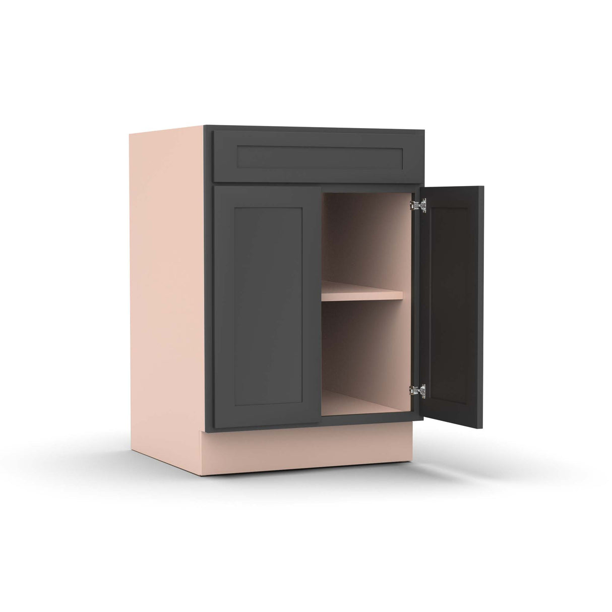 Liberty Shaker Grey - 24 Inch Double Door Base Cabinet - 24" Width x 34.5" Height x 24" Depth