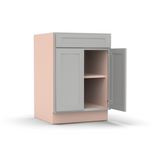 Liberty Shaker Ashen - 24 Inch Double Door Base Cabinet - 24" Width x 34.5" Height x 24" Depth