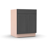 Liberty Shaker Grey - 27 Inch Double Door Base Cabinet - 27" Width x 34.5" Height x 24" Depth