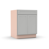 Liberty Shaker Ashen - 27 Inch Double Door Base Cabinet - 27" Width x 34.5" Height x 24" Depth
