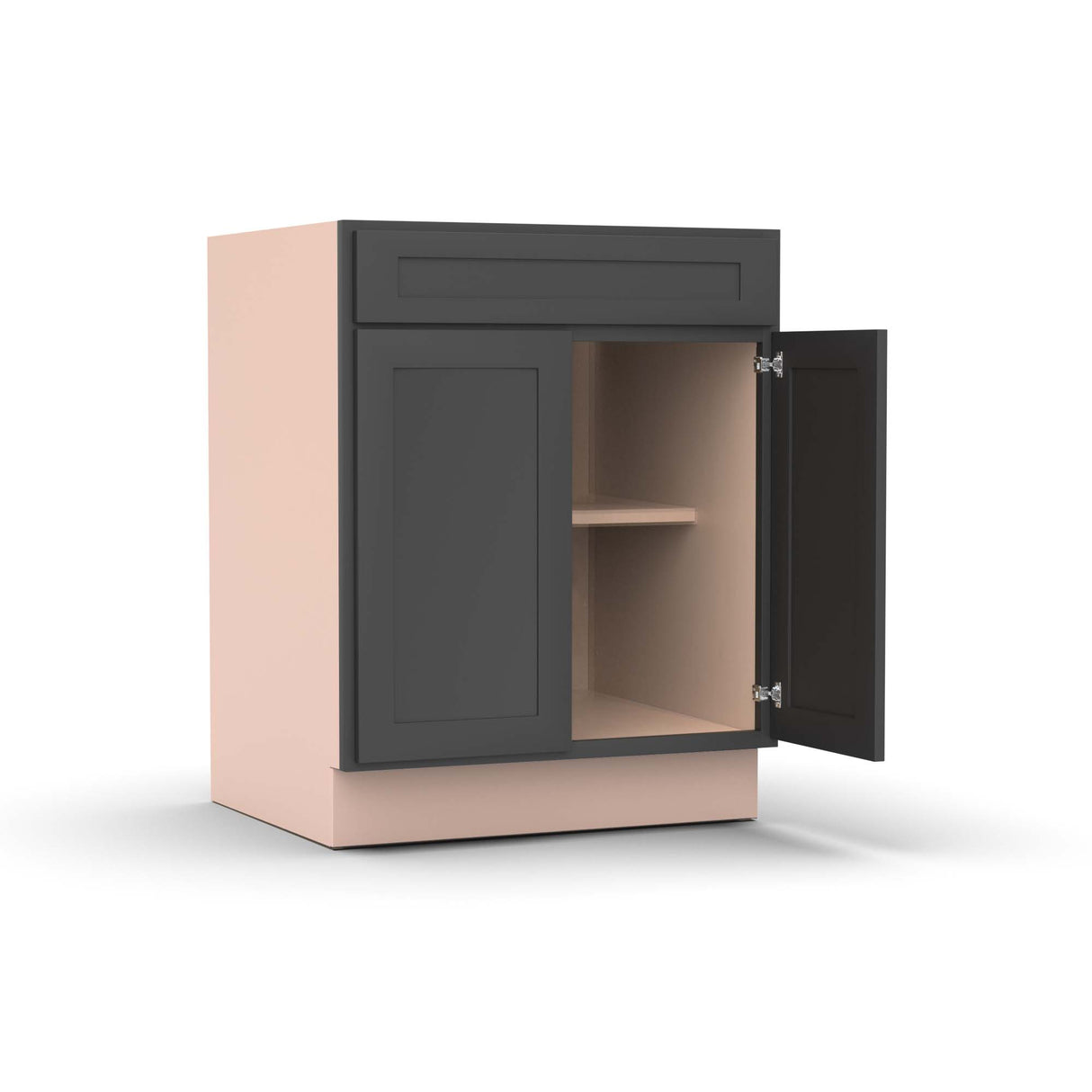 Liberty Shaker Grey - 27 Inch Double Door Base Cabinet - 27" Width x 34.5" Height x 24" Depth