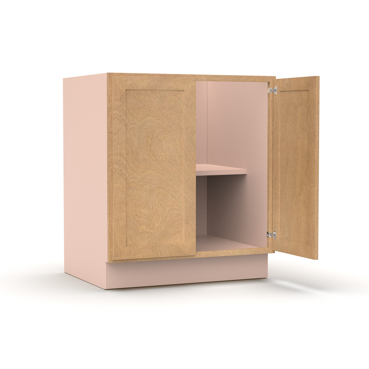 Liberty Shaker Karamel - 30 Inch Full Height Double Door Base Cabinet - 30" Width x 34.5" Height x 24" Depth