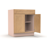 Liberty Shaker Karamel - 30 Inch Double Door Base Cabinet - 30" Width x 34.5" Height x 24" Depth