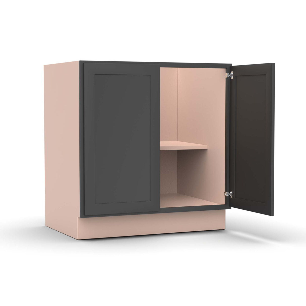 Liberty Shaker Grey - 33 Inch Full Height Double Door Base Cabinet - 33" Width x 34.5" Height x 24" Depth