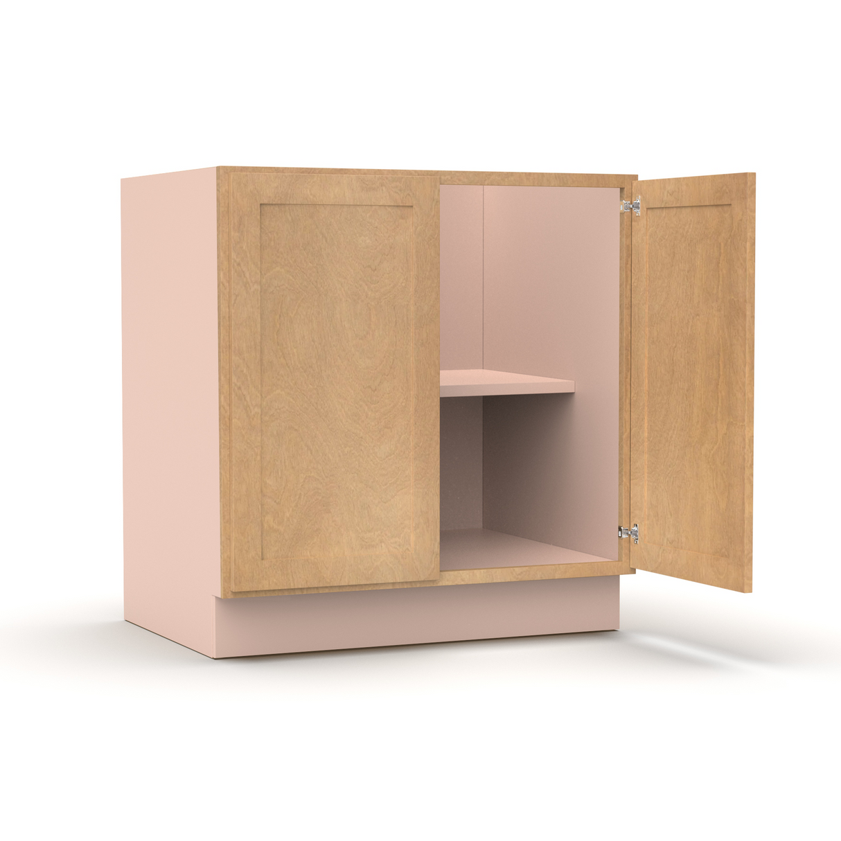 Liberty Shaker Karamel - 33 Inch Full Height Double Door Base Cabinet - 33" Width x 34.5" Height x 24" Depth