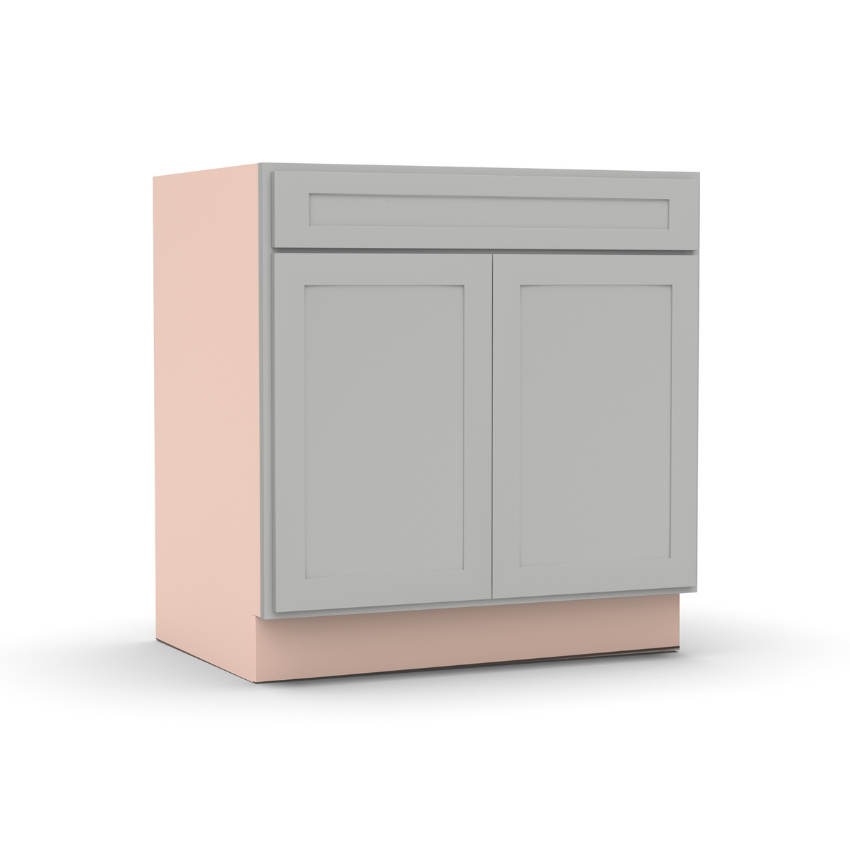 Liberty Shaker Ashen - 33 Inch Double Door Base Cabinet - 33" Width x 34.5" Height x 24" Depth
