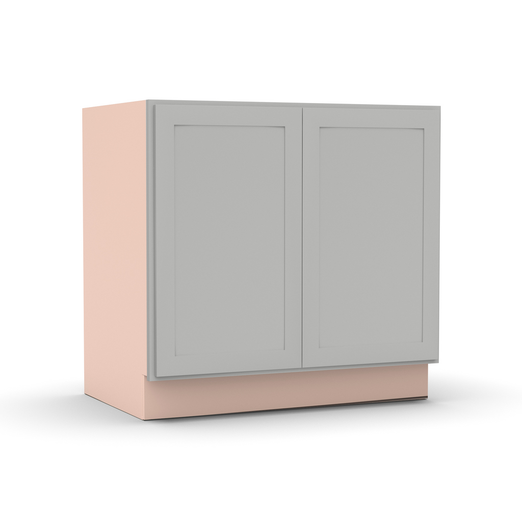 Liberty Shaker Ashen - 33 Inch Full Height Double Door Base Cabinet - 33