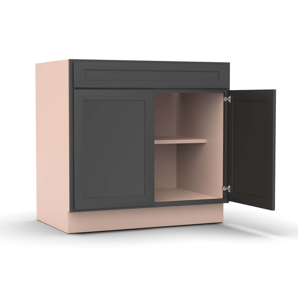 Liberty Shaker Grey - 36 Inch Double Door Base Cabinet - 36" Width x 34.5" Height x 24" Depth