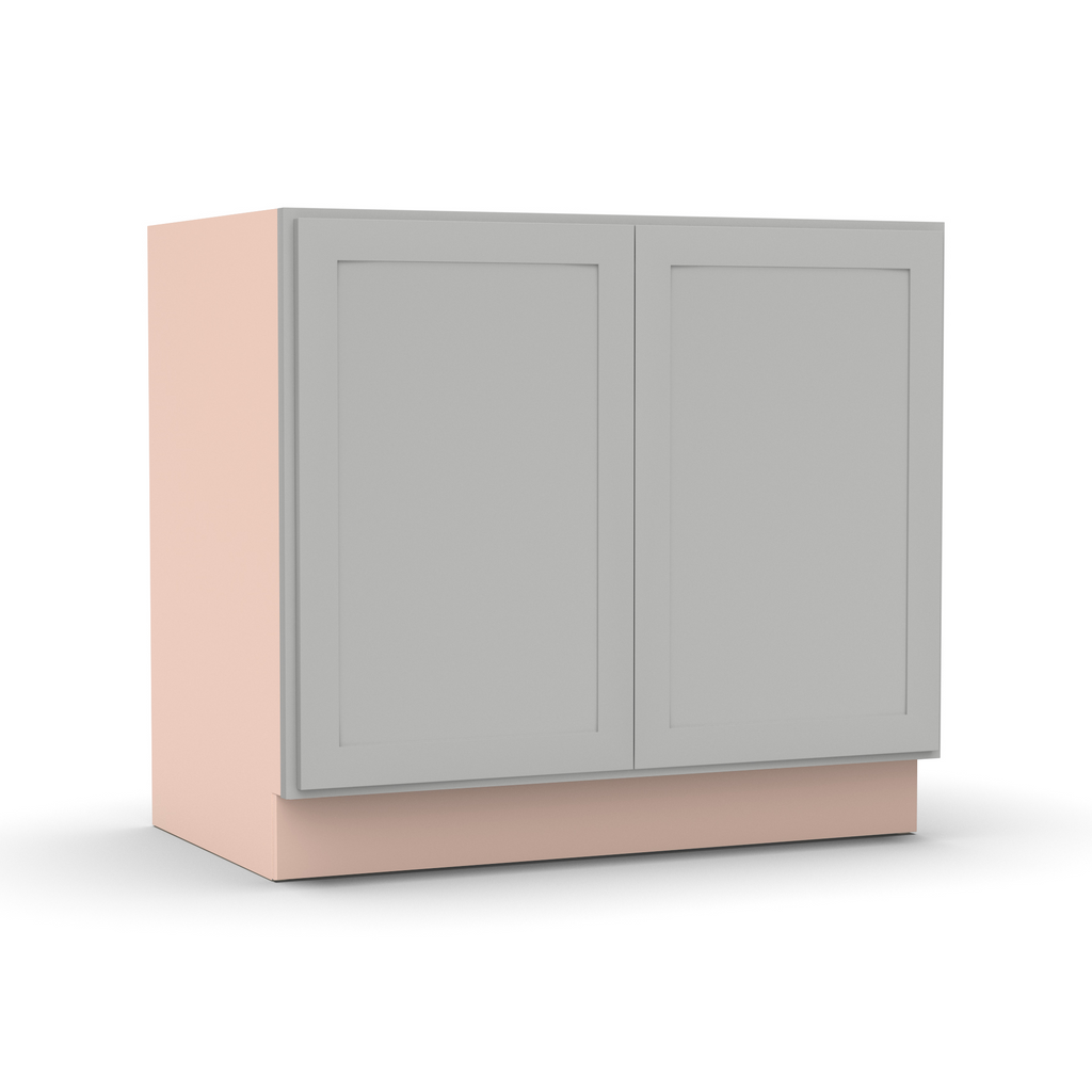 Liberty Shaker Ashen - 39 Inch Full Height Double Door Base Cabinet - 39