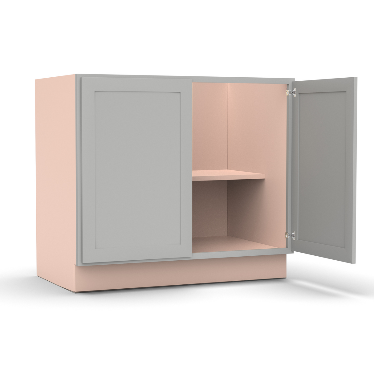 Liberty Shaker Ashen - 39 Inch Full Height Double Door Base Cabinet - 39" Width x 34.5" Height x 24" Depth