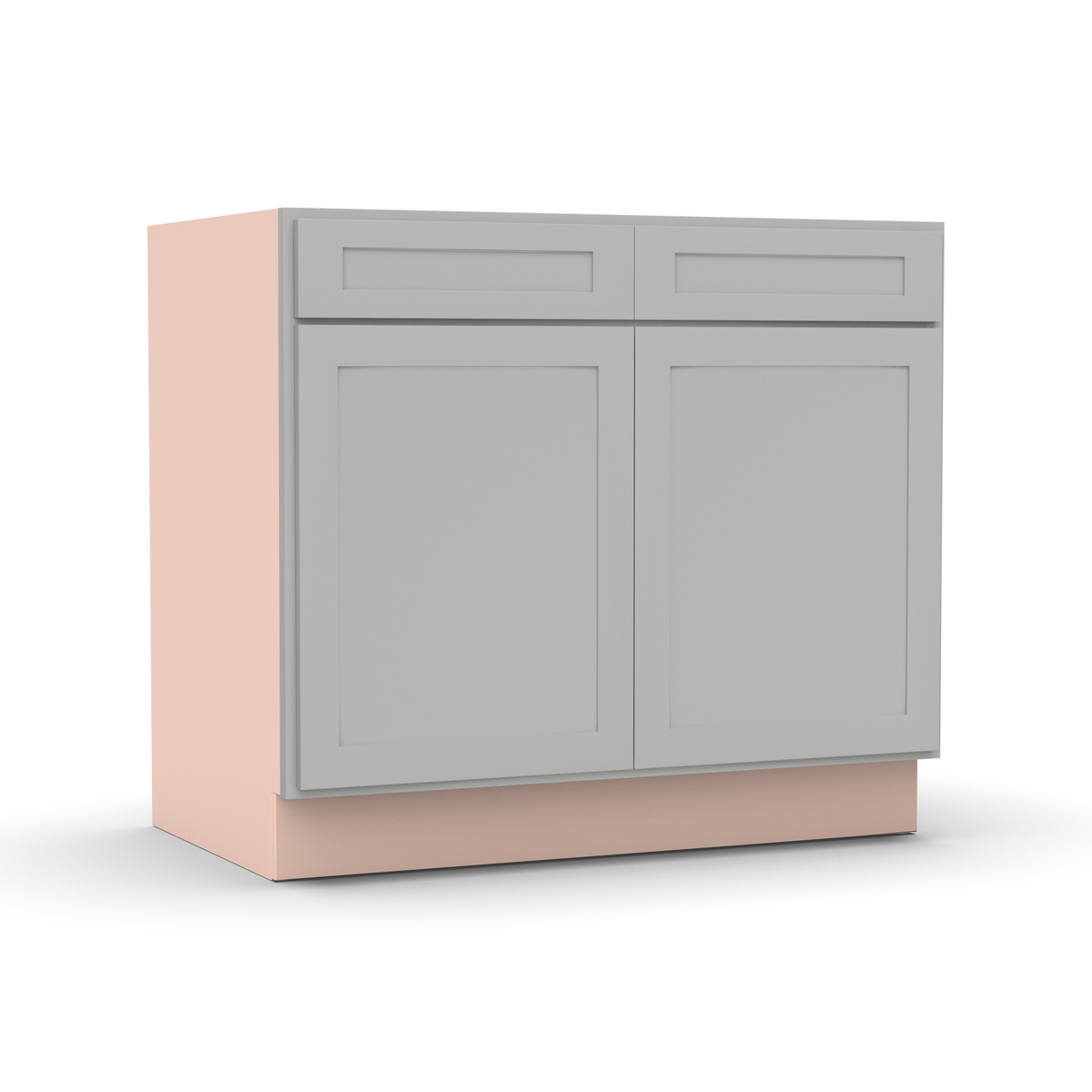 Liberty Shaker Ashen - 39 Inch Double Door Base Cabinet - 39" Width x 34.5" Height x 24" Depth