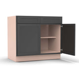 Liberty Shaker Grey - 39 Inch Double Door Base Cabinet - 39" Width x 34.5" Height x 24" Depth