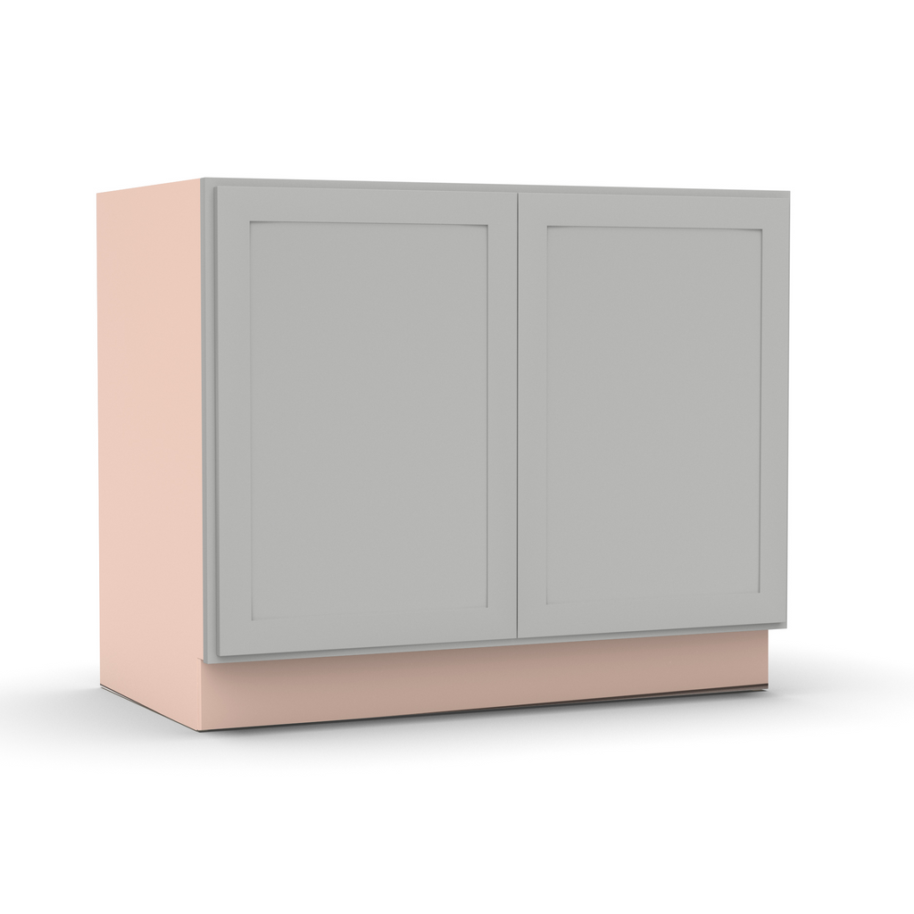 Liberty Shaker Ashen - 42 Inch Full Height Double Door Base Cabinet - 42