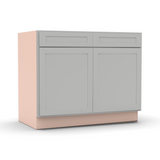 Liberty Shaker Ashen - 42 Inch Double Door Base Cabinet - 42" Width x 34.5" Height x 24" Depth