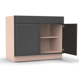 Liberty Shaker Grey - 42 Inch Double Door Base Cabinet - 42" Width x 34.5" Height x 24" Depth