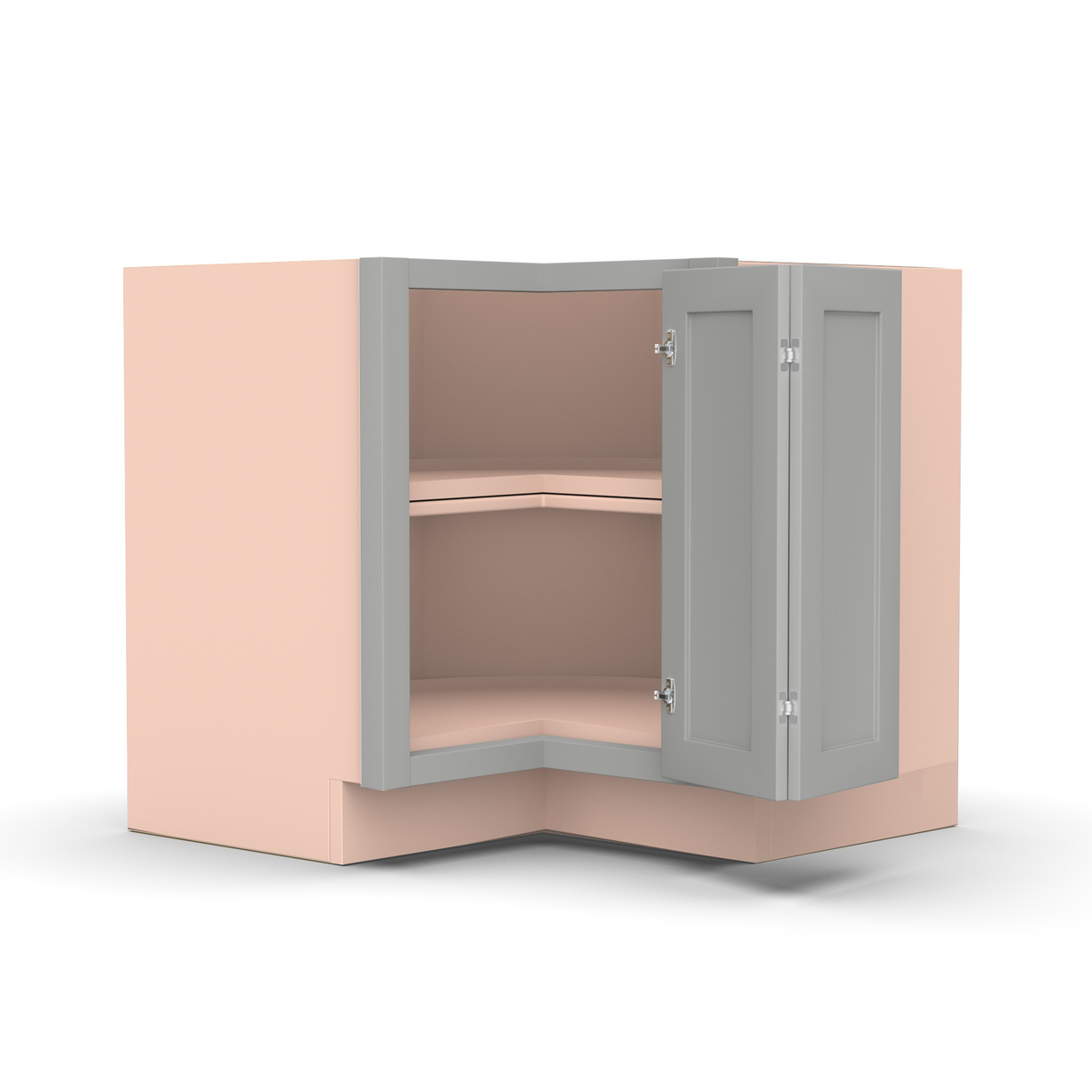 Liberty Shaker Ashen - 36 Inch Square Corner Base Cabinet - 36" Width x 34.5" Height x 24" Depth