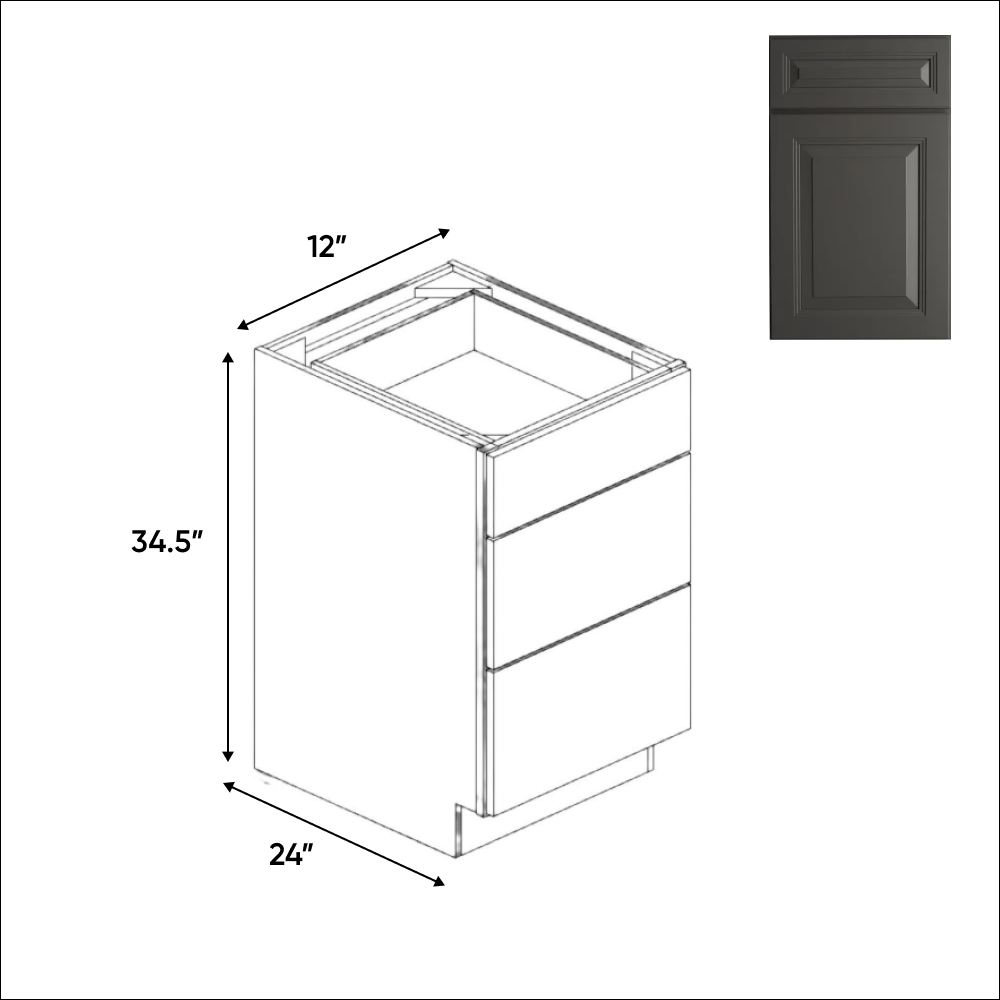 Kitchen Cabinets - Drawer Base - 12in W x 34.5in H x 24in D - BG - Pre Assembled