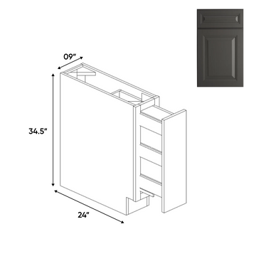 Spice Pullout Cabinets - 9 in W x 34.5 in H x 24 in D - BG - Pre Assembled